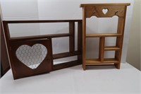 Wooden Decor Shelves (2) 25.5" x 18" and 15" x 22"