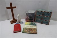 Religious Lot - Wooden Cross, Noah's Ark Box,