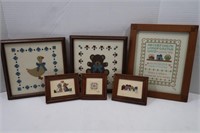 Framed Needlepoint Lot (6 pcs)