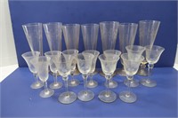 Wine and Cordial Glasses, Approx. 19 pcs
