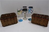 Basket w/ Wine Glass Lot