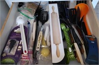 Contents of Drawer - Kitchen Utensils, Rolling Pin