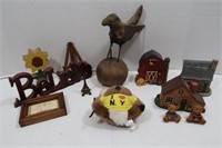 Country Home Decor Lot: Handcrafted Wooden Houses,