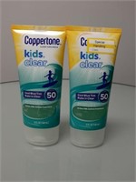 Lot of 2 Coppertone Kids Clear Sunscreen