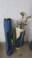 Vintage Golf Clubs w/ Bag, Camping Chair