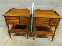 Vintage Wooden Side Table Set