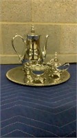 Plated silver tea set