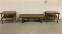 Wooden coffee table and 2 Side Tables