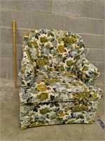 Upholstered Floral Chair By T.R. Taylor & Co