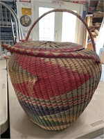 Large Woven Basket. Nice!  19" Tall  to top of
