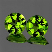 Natural Peridot Pair 9.00 mm - Flawless