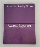 1987 & 1988 US Mint Proof Sets