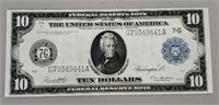 1913 $10 Federal Reserve Note Fine Large Size