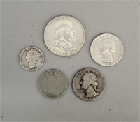 (5) 90% Silver US coins