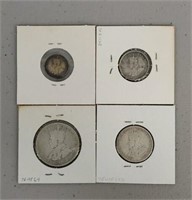 (4) Australian Silver Coins 1913, '15, '21 & '34