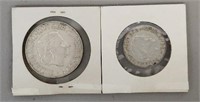 1 & 2½ Gulden Netherlands Silver Coins- 1955 & '61