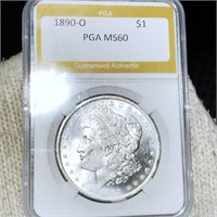 1890-O Morgan Silver Dollar PGA - MS60