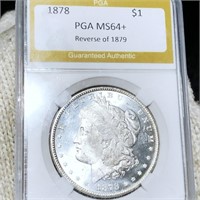 1878 Rev '79 Morgan Silver Dollar PGA - MS64+