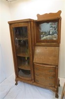 Beautiful Antique Secretary Curio Cabinet
