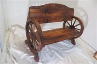 Wagon Wheel Bench 42" w 31.5" h Seat is 15"h