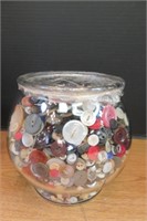 Large Jar of Vintage Buttons 8" high