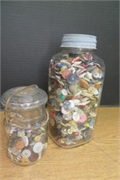 Half Gal Jar of Vintage Buttons & Partial Pint