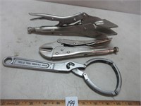 LOCKING PLIERS + OIL FILTER WRENCH