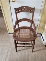 COOL ANTIQUE CANED SEAT ACCENT CHAIR