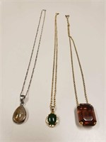 3 Necklaces with Stones