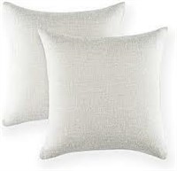 Set of 2 White Throw Pillow Covers 17" x 17"