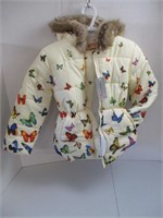 omake Jacket With Butterflys and Faux fur Trim