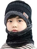 2pcs Tuke Set With Neck Warmer Grey/Brown For Kid
