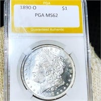 1890-O Morgan Silver Dollar PGA - MS62