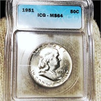 19951 Franklin Half Dollar ICG - MS64