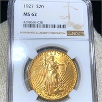 1927 $20 Gold Double Eagle NGC - MS62