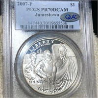 2007-P Jamestown Silver Dollar PCGS - PR70DCAM QA