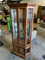 Curio Cabinet with Mirror Back & Glass Shelves