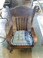 Nice Vintage wood rocking chair with cushions