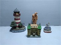 Lighthouse, castle, pottery statue