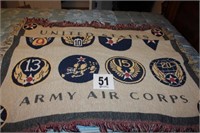 Army Air Corps Tapestry Throw Blanket