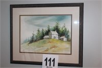 Framed Watercolor (21x17.5") by Betty Holladay