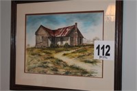 Framed Watercolor (28x22.5") by Betty Holladay