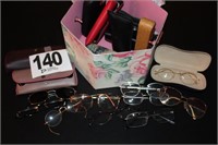 Box Lot of Glasses with Cases