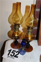 (3) Oil Lamps (2-12" & 1-4.75")