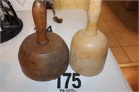 Large Primitive Hand Carved Potato Mashers (6" -