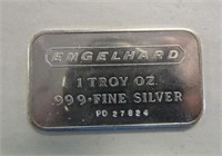 1oz .999 Fine Silver Bar - Engelhard PO 27824