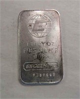 1oz .999 Fine Silver Bar - Engelhard FH 37647