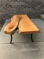 BENCH/TABLE WITH LIVE EDGE
