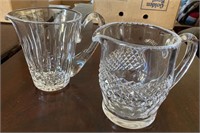 2 leaded crystal pitchers, 6”tall