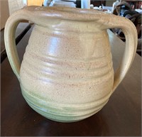 Pottery vase with handles, 8-1/2” tall, 11” wide